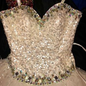Beautiful beaded corset prom dress